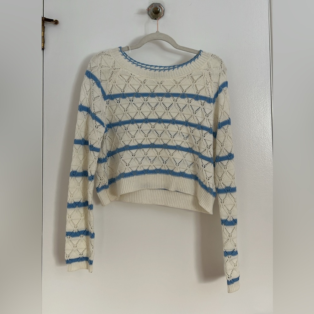 Freshman Cream and Blue Patterned Sweater